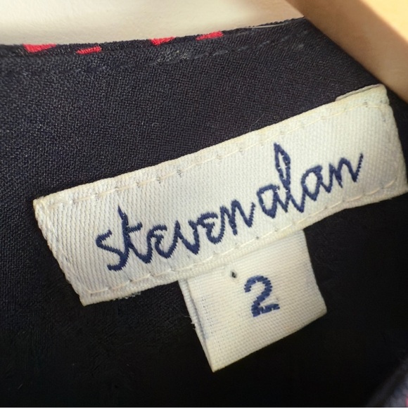 Steven Alan Harman Silk black & Red Dress Size: 2 - Picture 3 of 4